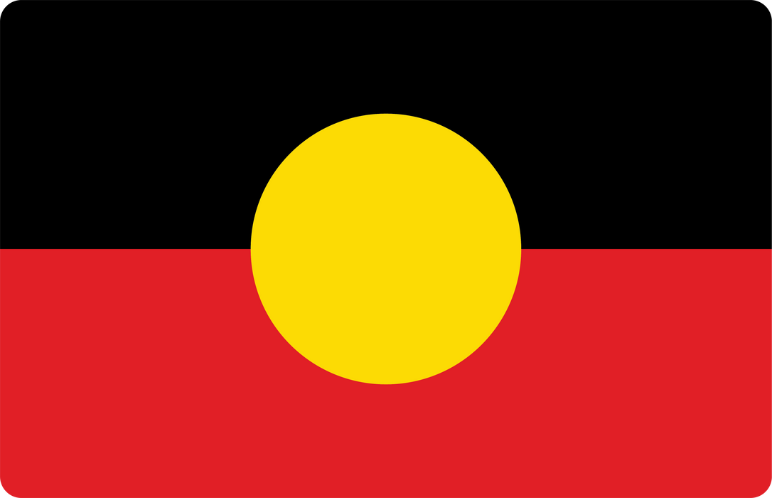 Rounded Corners Aboriginal Flag